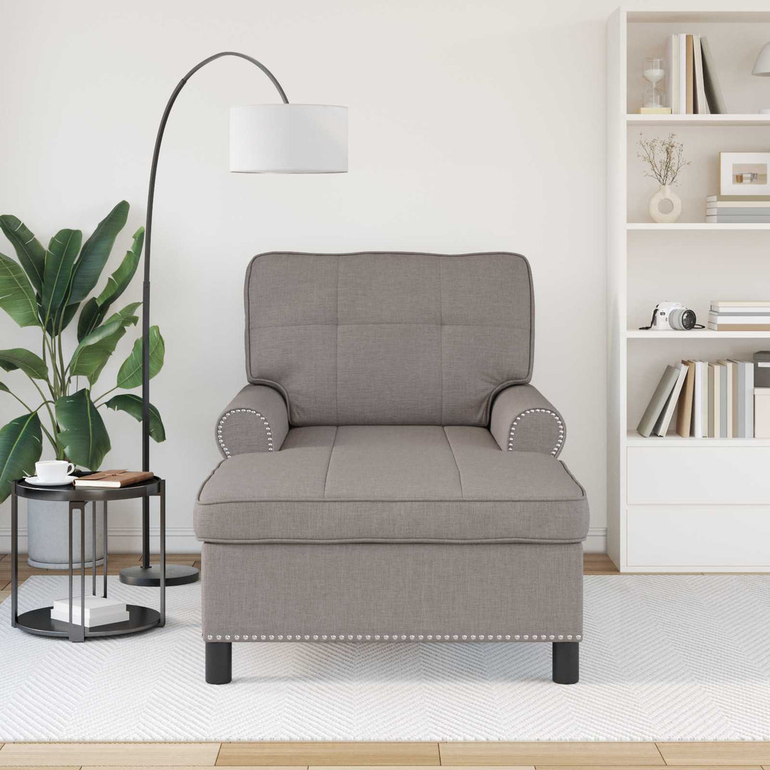 Chaise Lounge med pude Gråbrun 91 x 157 x 91 cm Stof