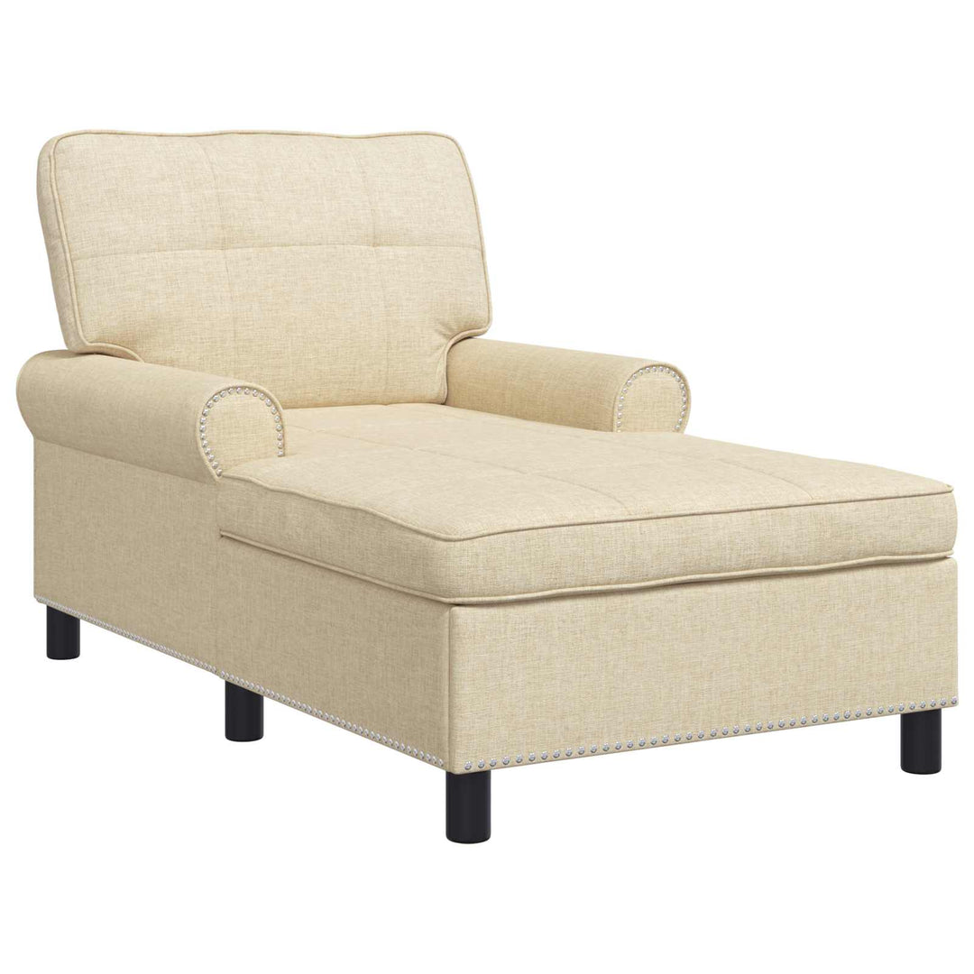 Chaise Lounge med pude Creme 91 x 157 x 91 cm Stof