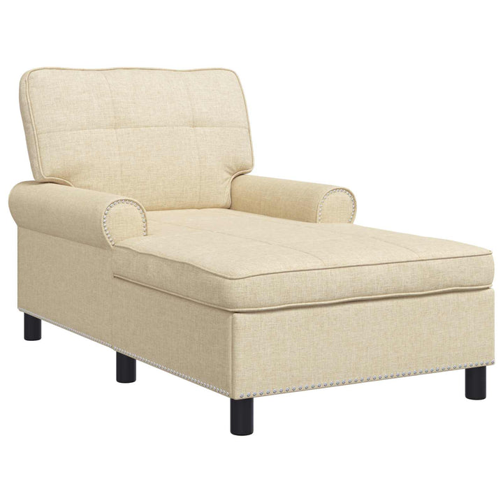 Chaise Lounge med pude Creme 91 x 157 x 91 cm Stof