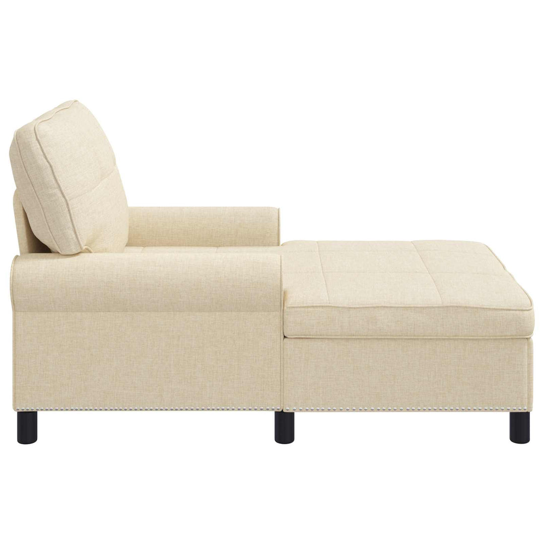 Chaise Lounge med pude Creme 91 x 157 x 91 cm Stof