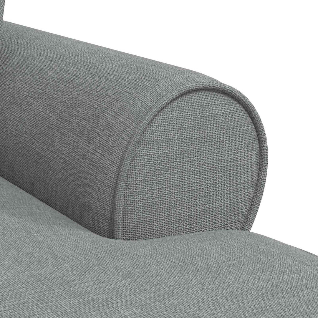 Chaise lounge med volant med pude med pude 3 pcs Lysegrå Stof