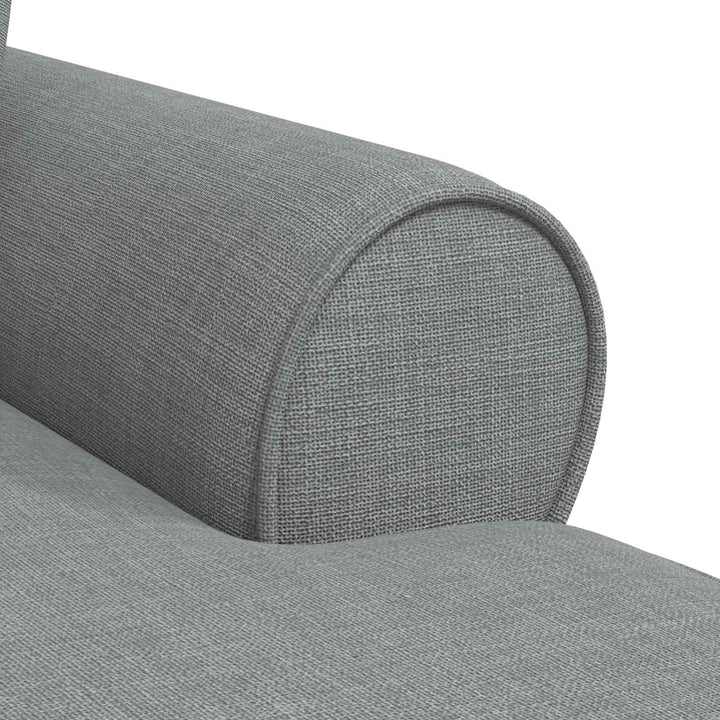 Chaise lounge med volant med pude med pude 3 pcs Lysegrå Stof