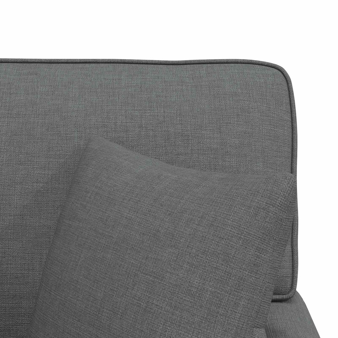 Chaise lounge med volant med pude med pude 3 pcs Mørkegrå Stof