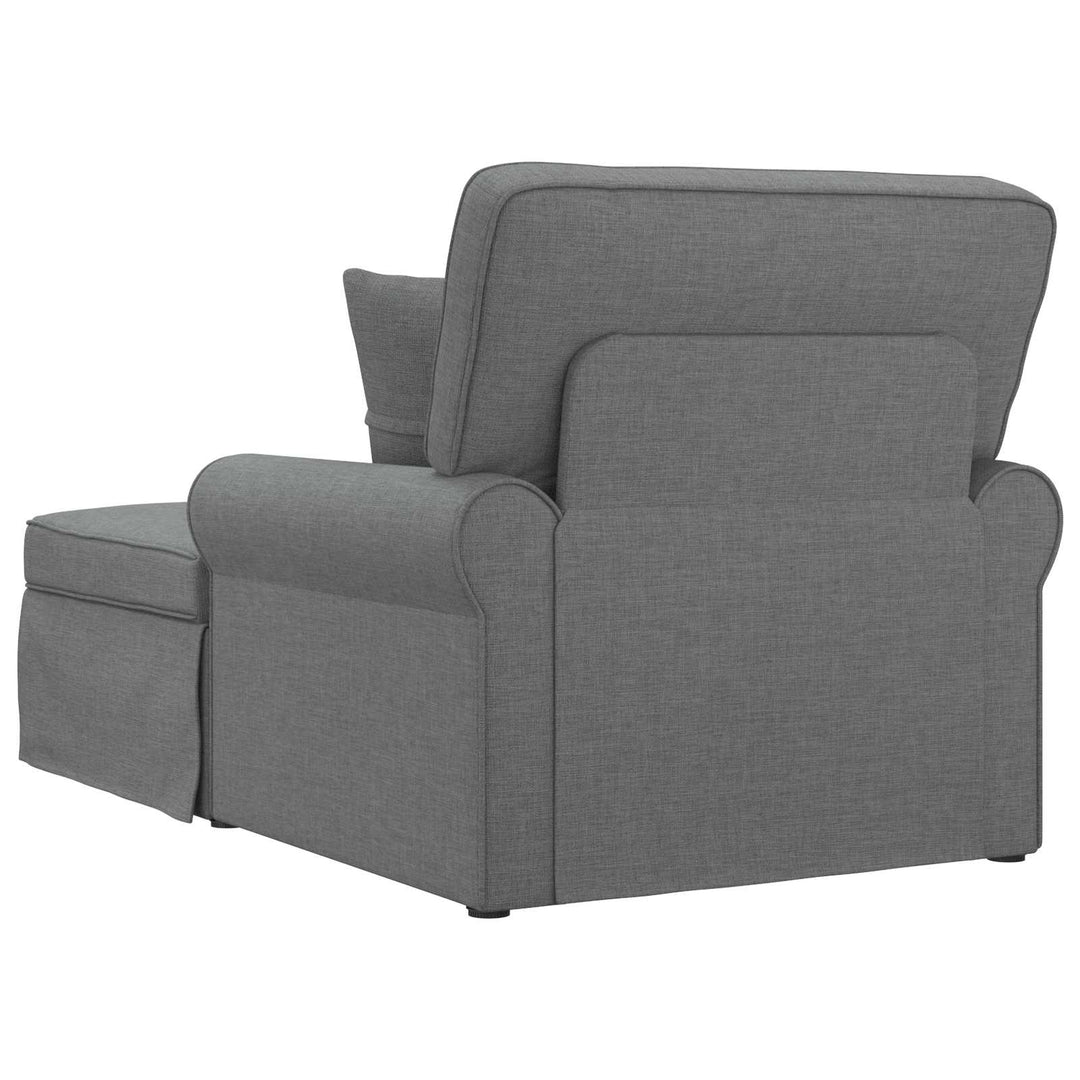 Chaise lounge med volant med pude med pude 3 pcs Mørkegrå Stof