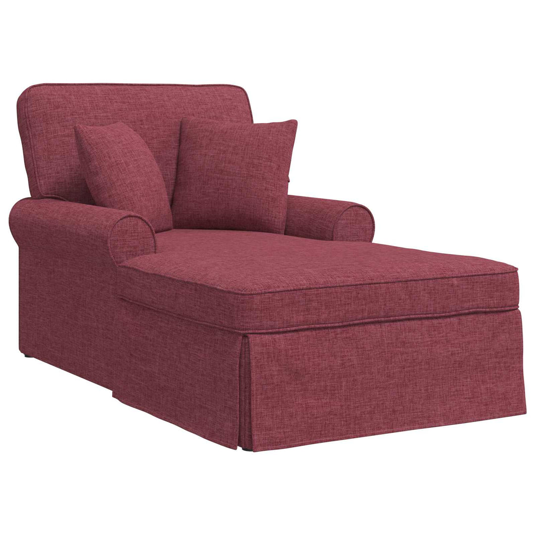 Chaise lounge med volant med pude med pude 3 pcs Vinrød Stof