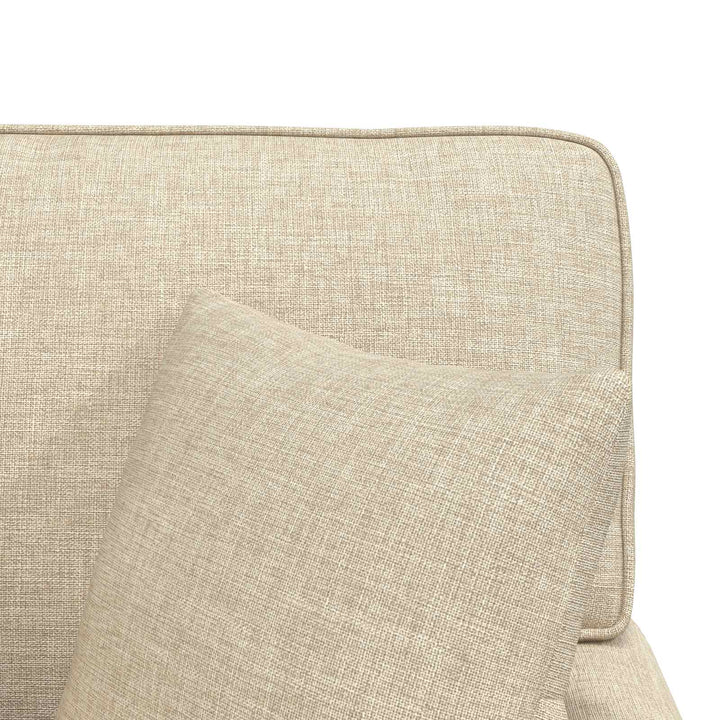 Chaise lounge med volant med pude med pude 3 pcs Creme Stof