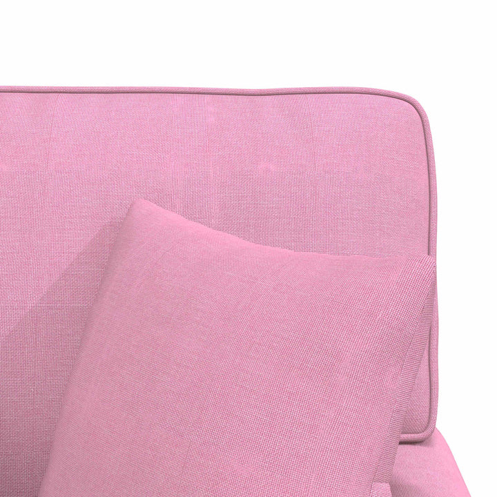 Chaise lounge med volant med pude med pude 3 pcs Lyserød Stof