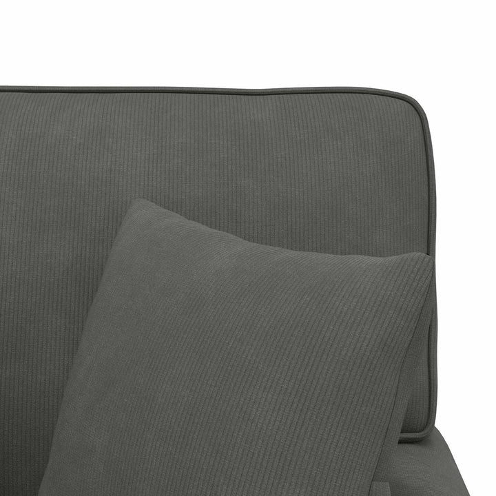Chaise lounge med volant med pude 3 pcs Mørkegrå Velourstof