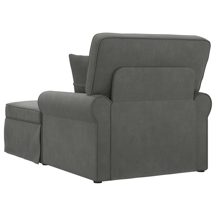 Chaise lounge med volant med pude 3 pcs Mørkegrå Velourstof