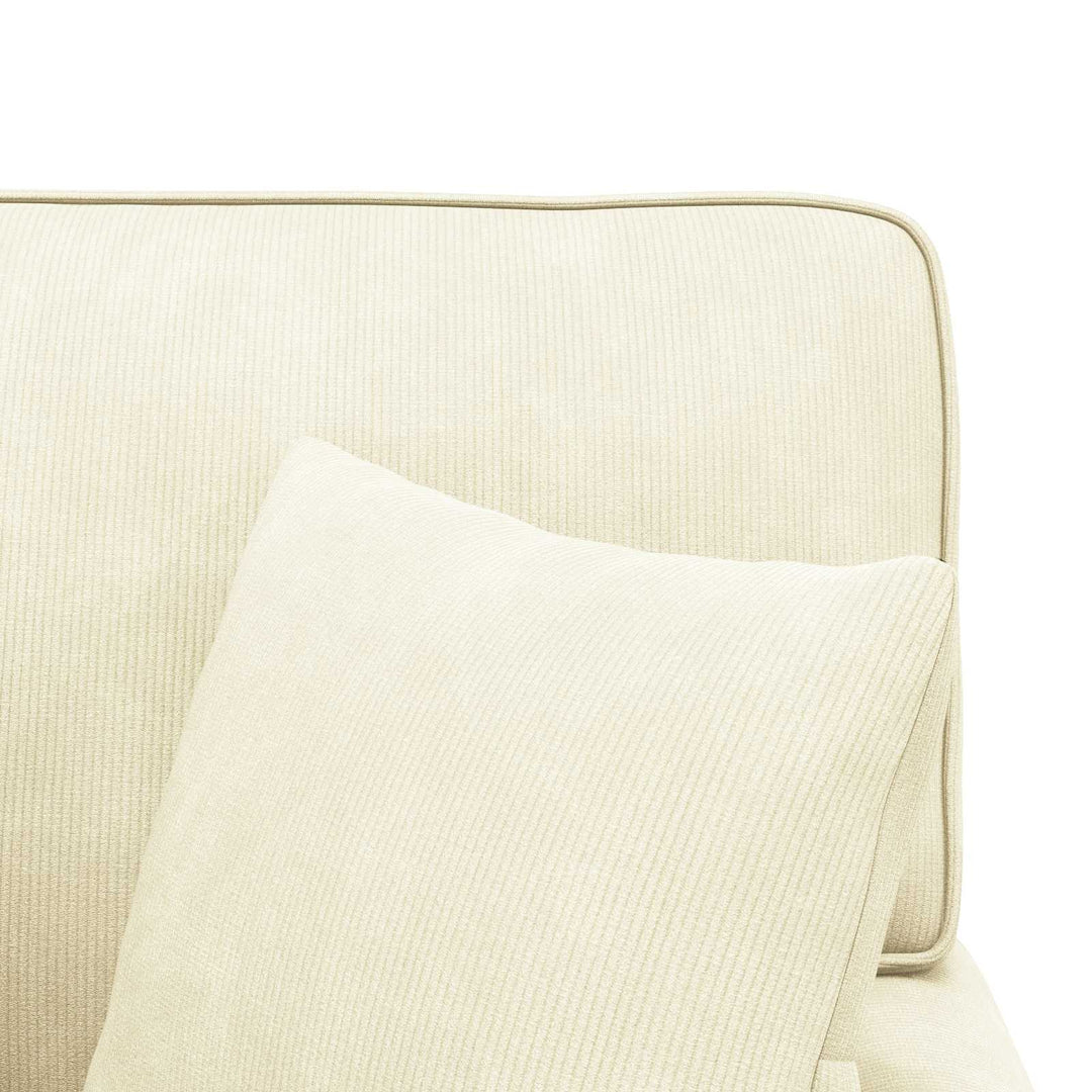 Chaise lounge med volant med pude 3 pcs Creme Velourstof