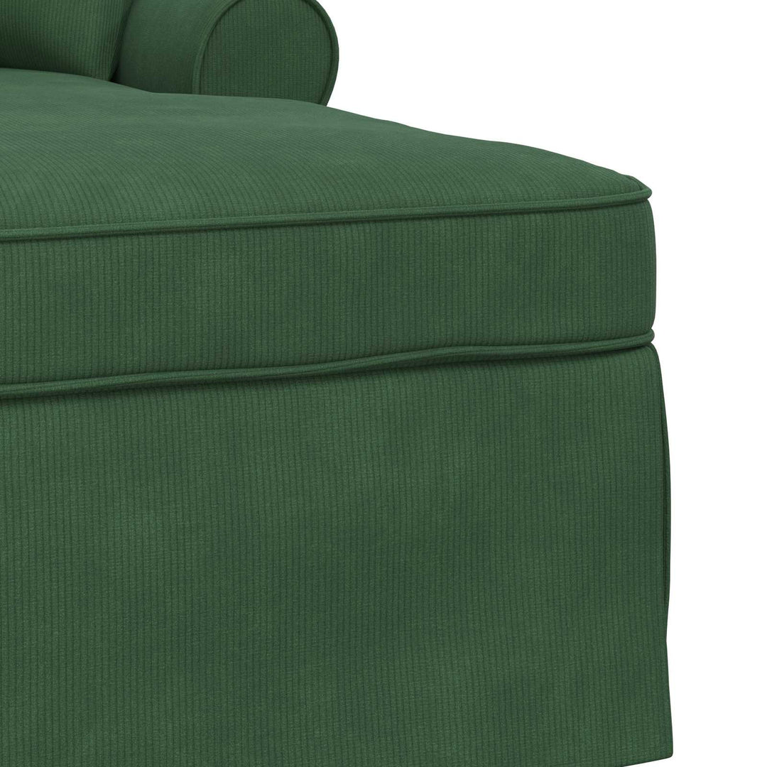 Chaise lounge med volant med pude 3 pcs Jungle Grøn Velourstof