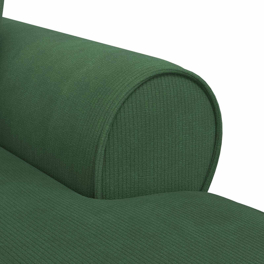 Chaise lounge med volant med pude 3 pcs Jungle Grøn Velourstof