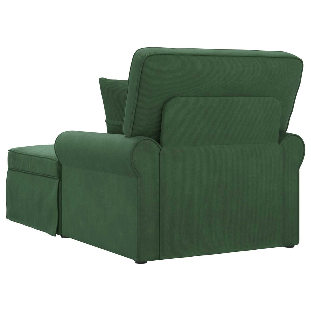 Chaise lounge med volant med pude 3 pcs Jungle Grøn Velourstof