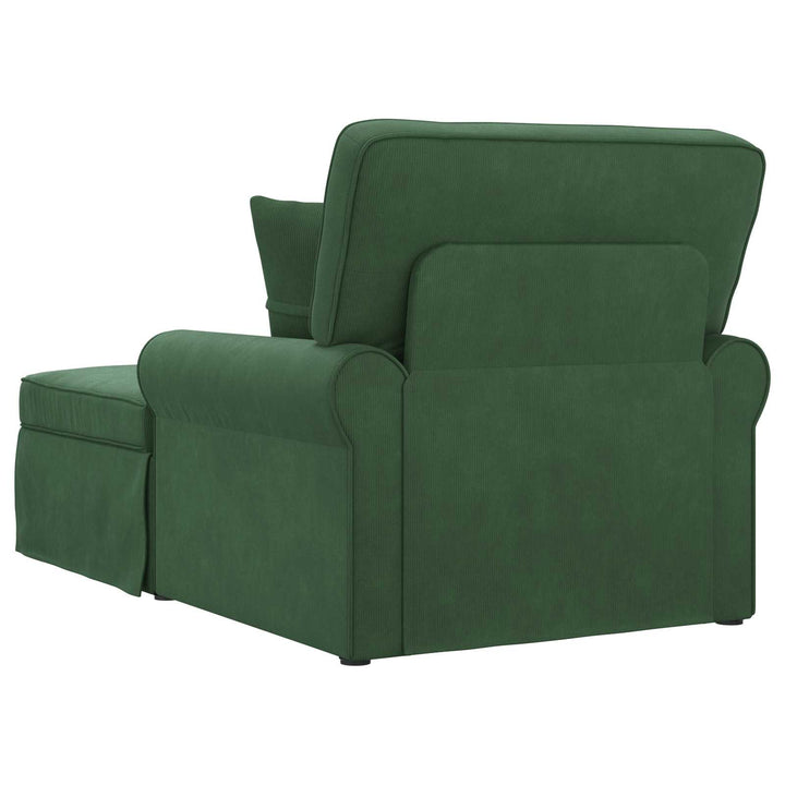 Chaise lounge med volant med pude 3 pcs Jungle Grøn Velourstof