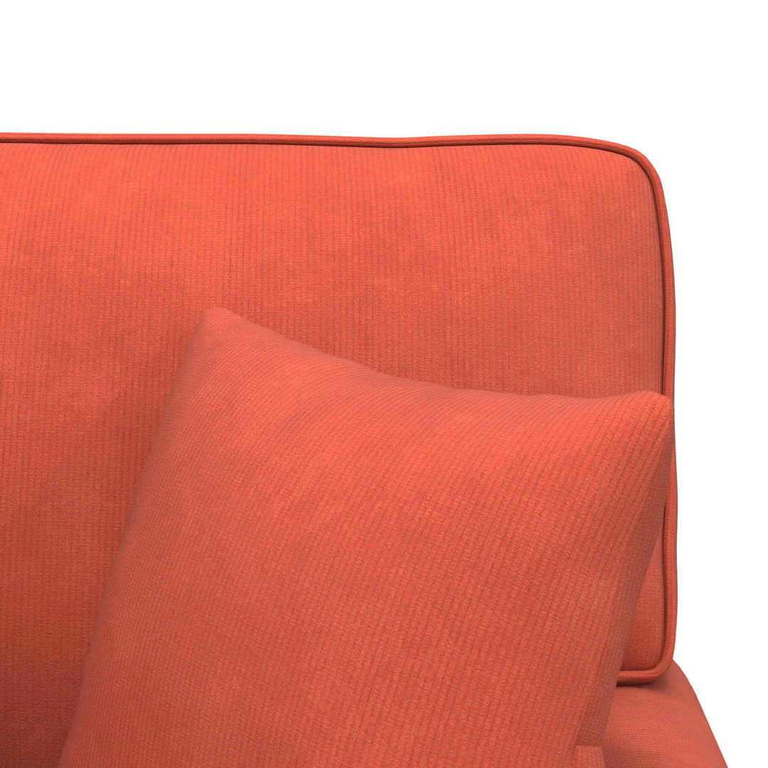 Chaise lounge med volant med pude 3 pcs Rød orange Velourstof