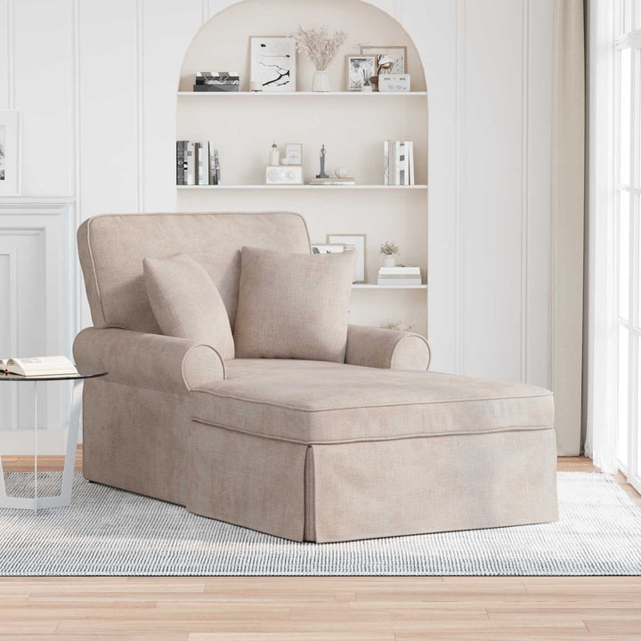 Chaise lounge med volant med pude Beige 157 x 91 x 91 cm ARES
