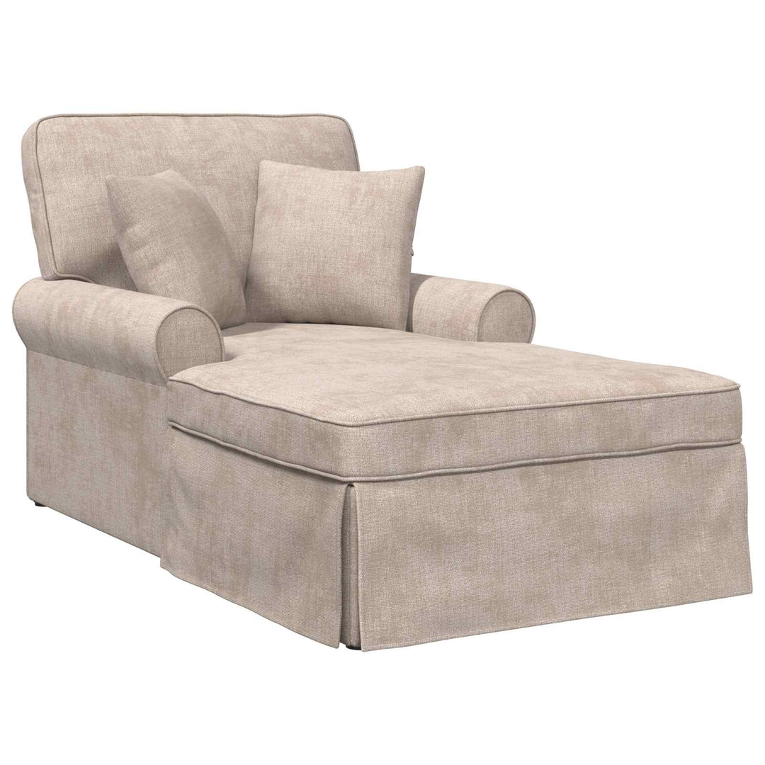 Chaise lounge med volant med pude Beige 157 x 91 x 91 cm ARES