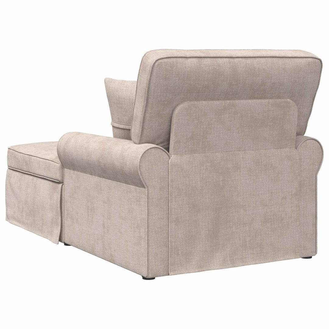 Chaise lounge med volant med pude Beige 157 x 91 x 91 cm ARES