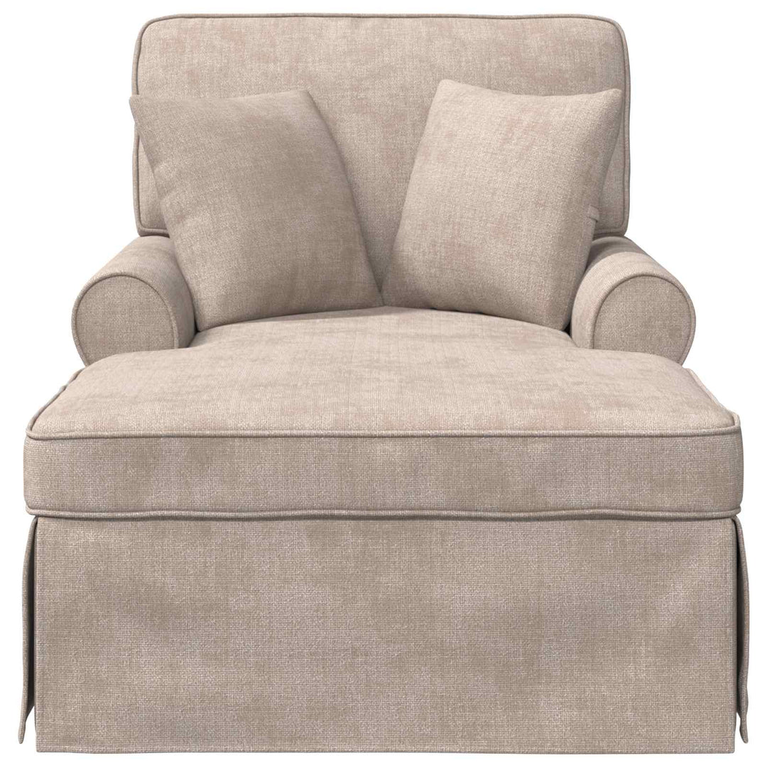 Chaise lounge med volant med pude Beige 157 x 91 x 91 cm ARES