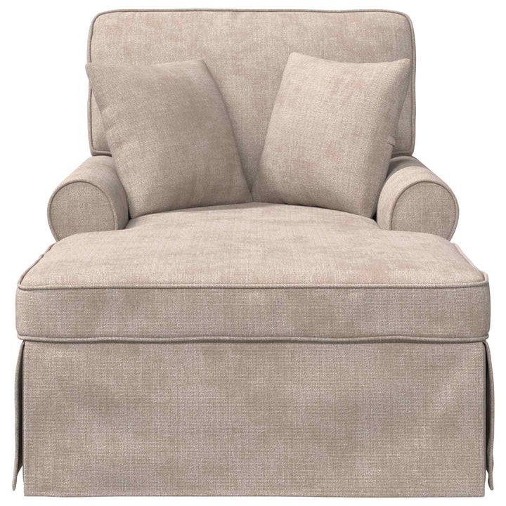 Chaise lounge med volant med pude Beige 157 x 91 x 91 cm ARES