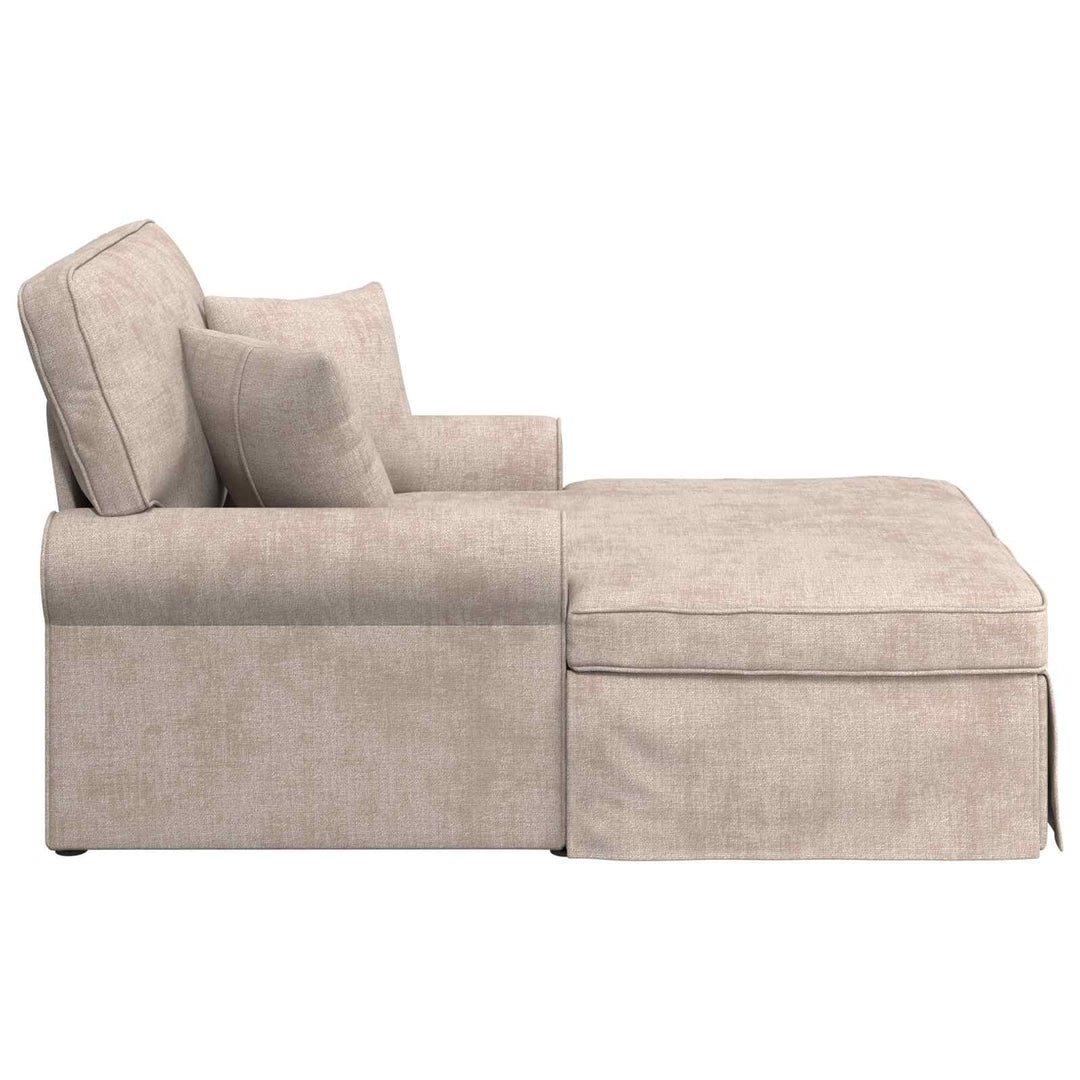 Chaise lounge med volant med pude Beige 157 x 91 x 91 cm ARES