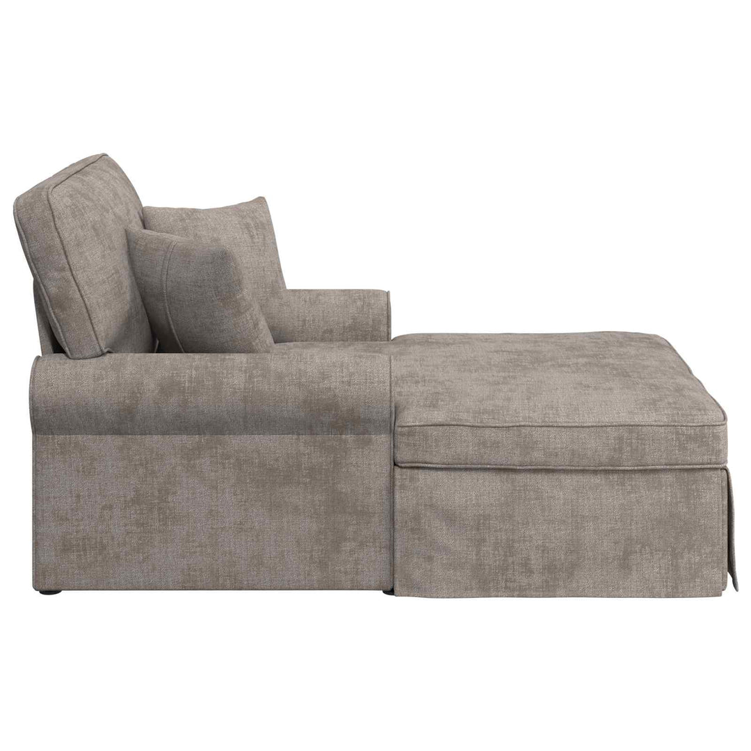 Chaise lounge med volant Sandfarvet 157 x 91 x 91 cm ARES