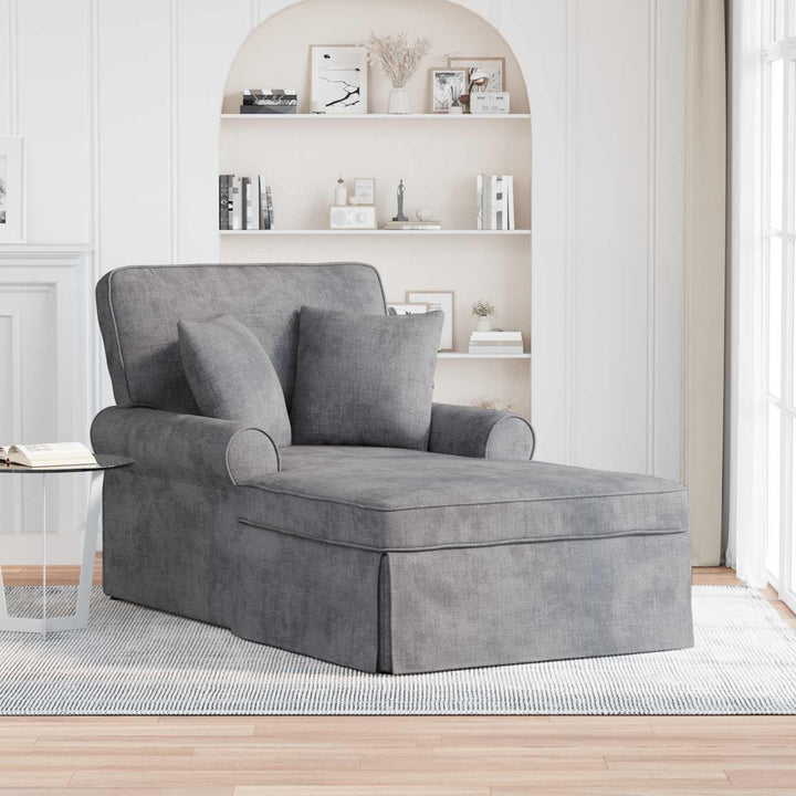 Chaise lounge med volant med pude Lysegrå 157 x 91 x 91 cm ARES