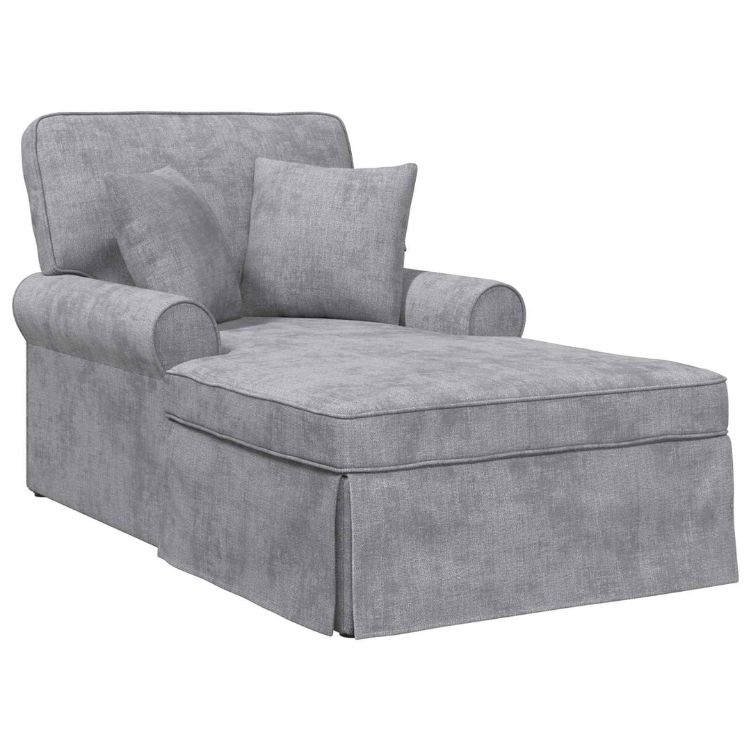 Chaise lounge med volant med pude Lysegrå 157 x 91 x 91 cm ARES