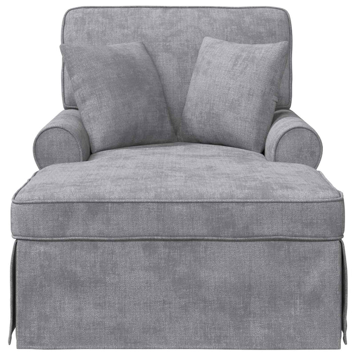Chaise lounge med volant med pude Lysegrå 157 x 91 x 91 cm ARES