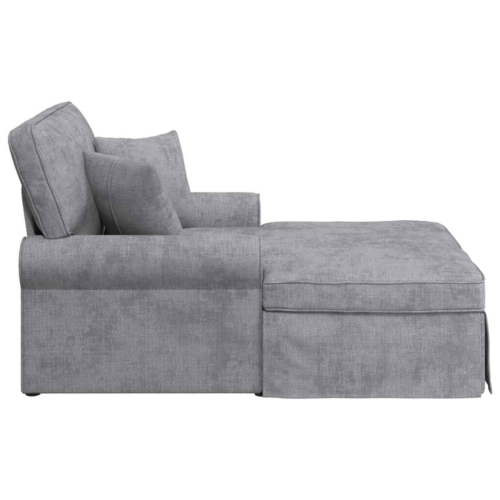 Chaise lounge med volant med pude Lysegrå 157 x 91 x 91 cm ARES