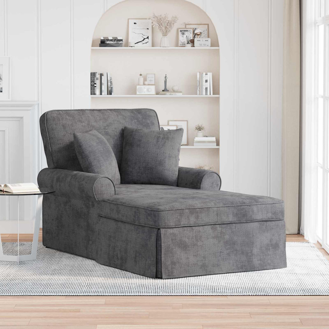Chaise lounge med volant Mørkegrå 157 x 91 x 91 cm ARES