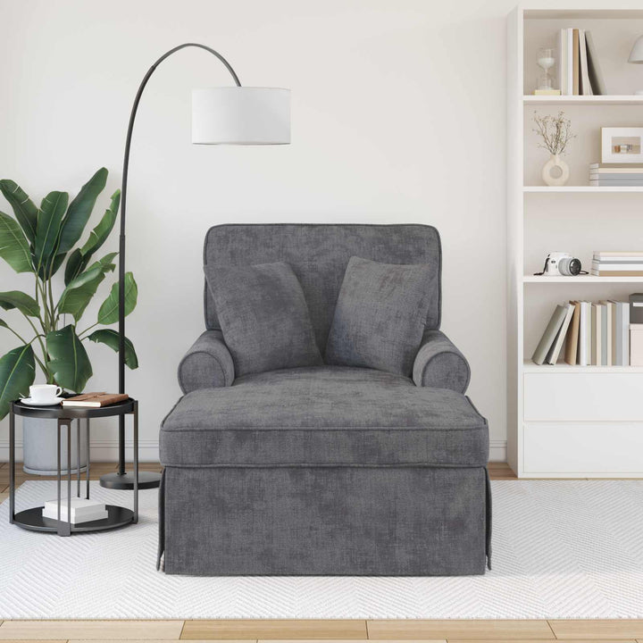 Chaise lounge med volant Mørkegrå 157 x 91 x 91 cm ARES