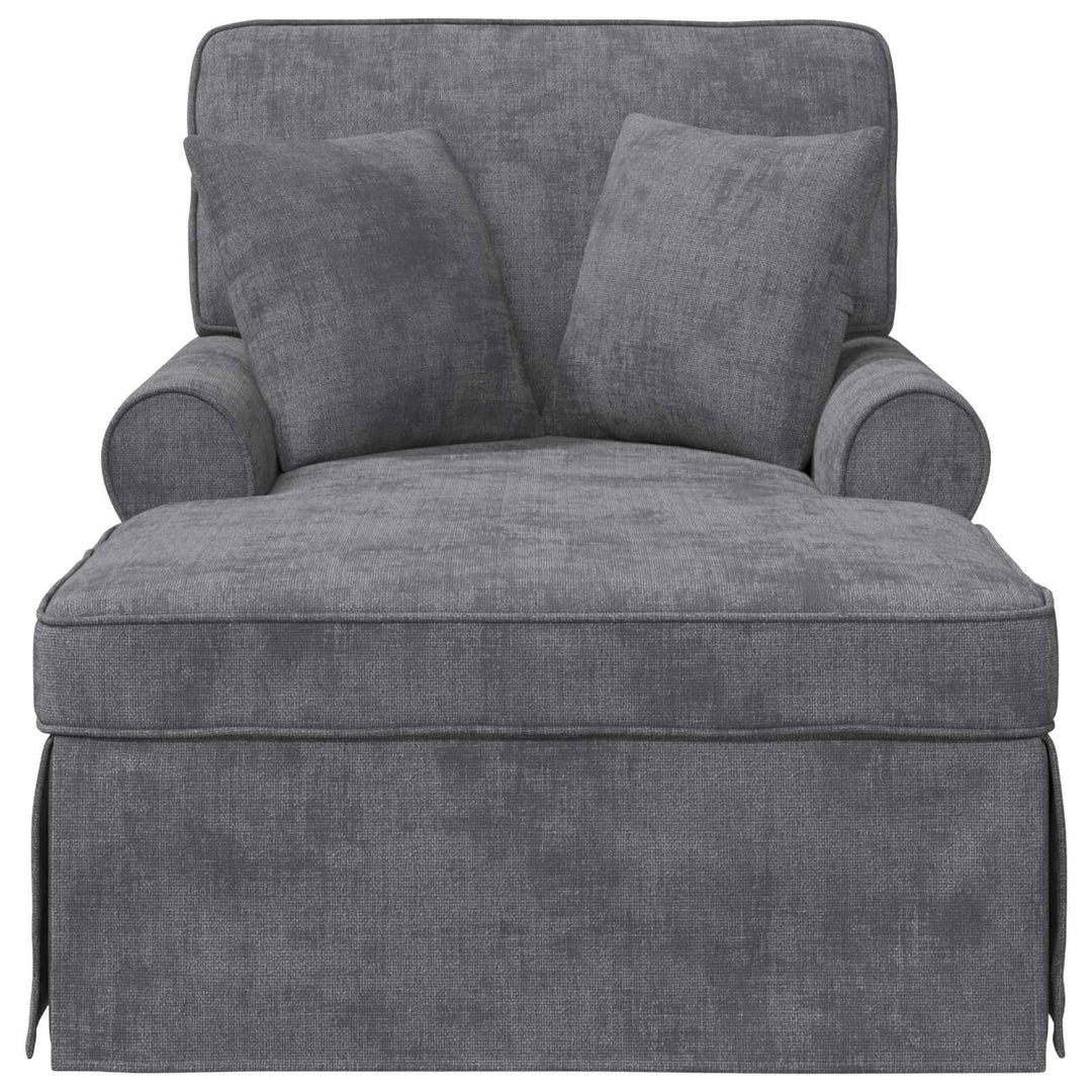 Chaise lounge med volant Mørkegrå 157 x 91 x 91 cm ARES