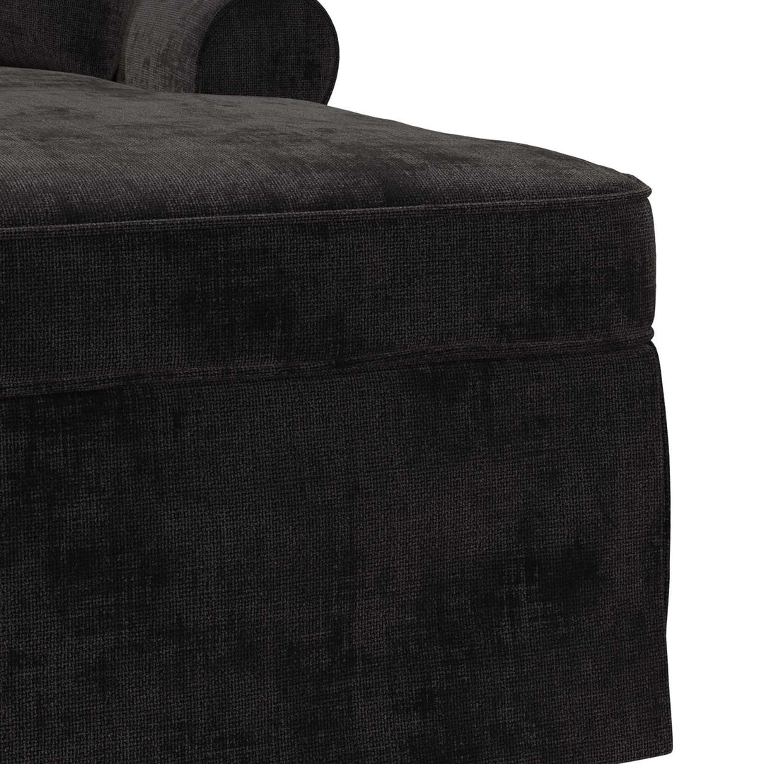 Chaise lounge med volant med pude Sort 157 x 91 x 91 cm ARES