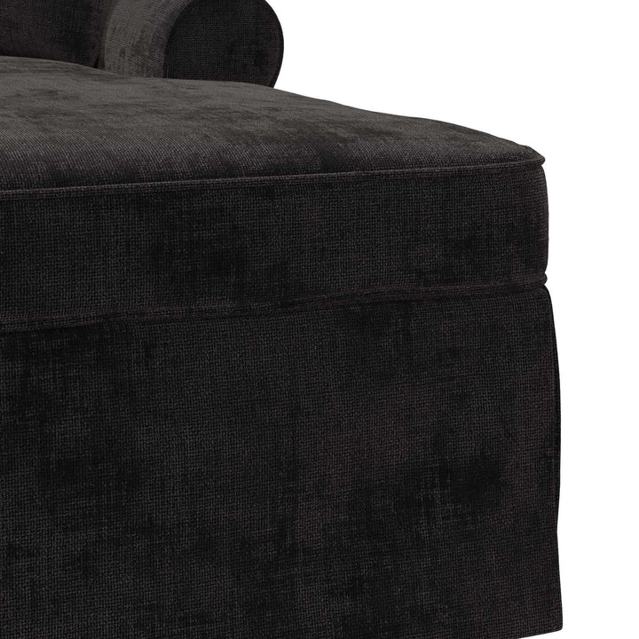 Chaise lounge med volant med pude Sort 157 x 91 x 91 cm ARES