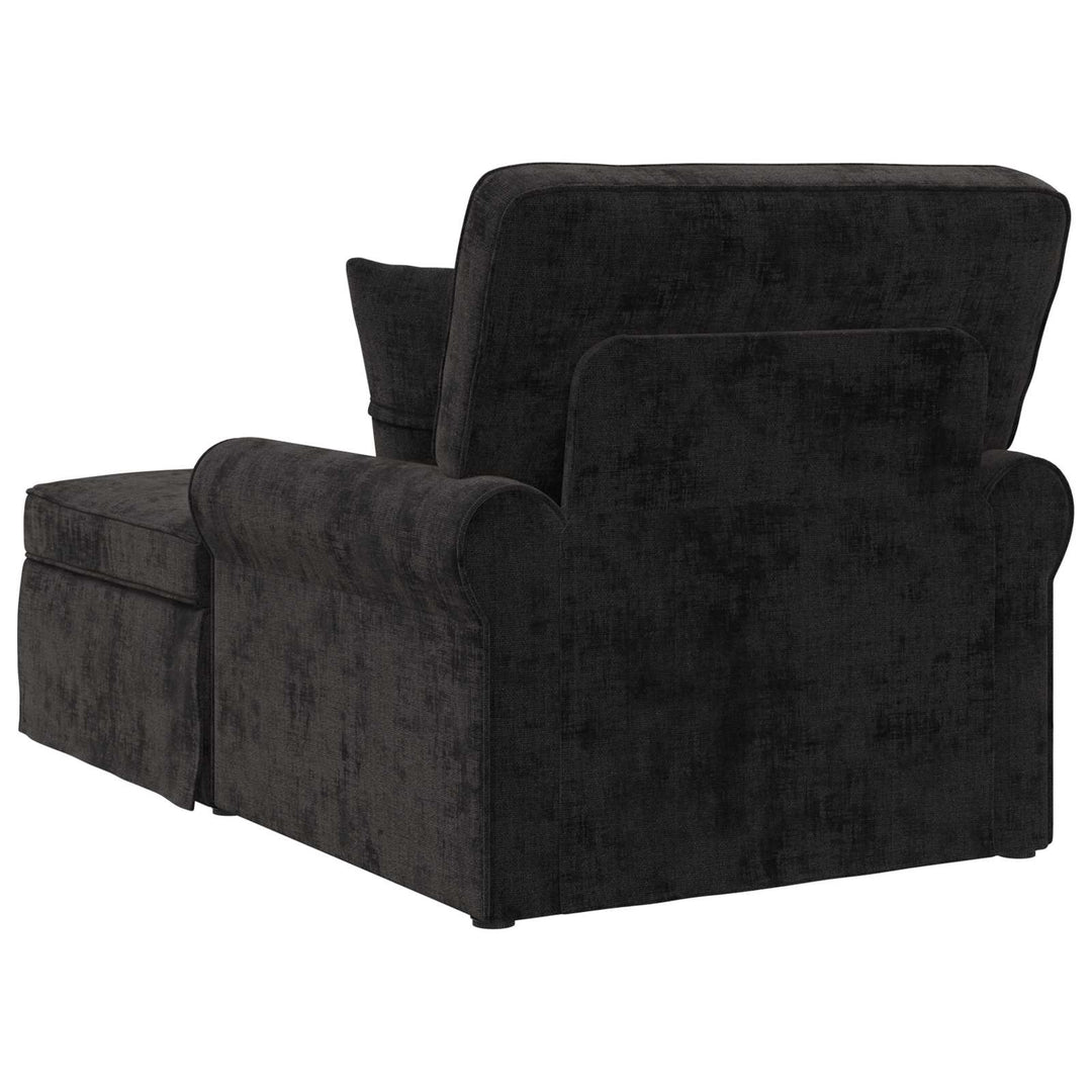 Chaise lounge med volant med pude Sort 157 x 91 x 91 cm ARES