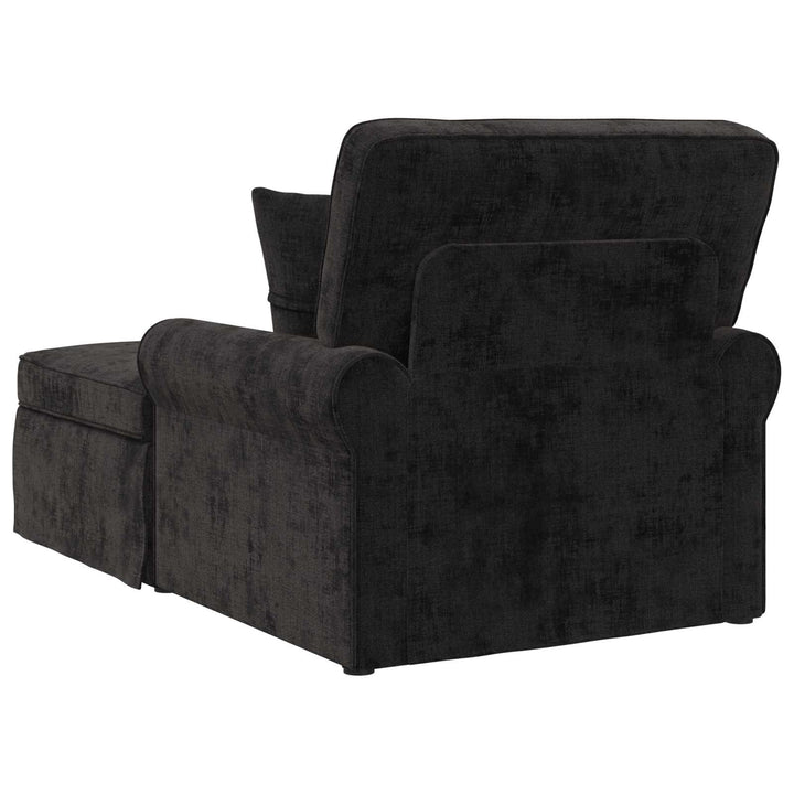 Chaise lounge med volant med pude Sort 157 x 91 x 91 cm ARES