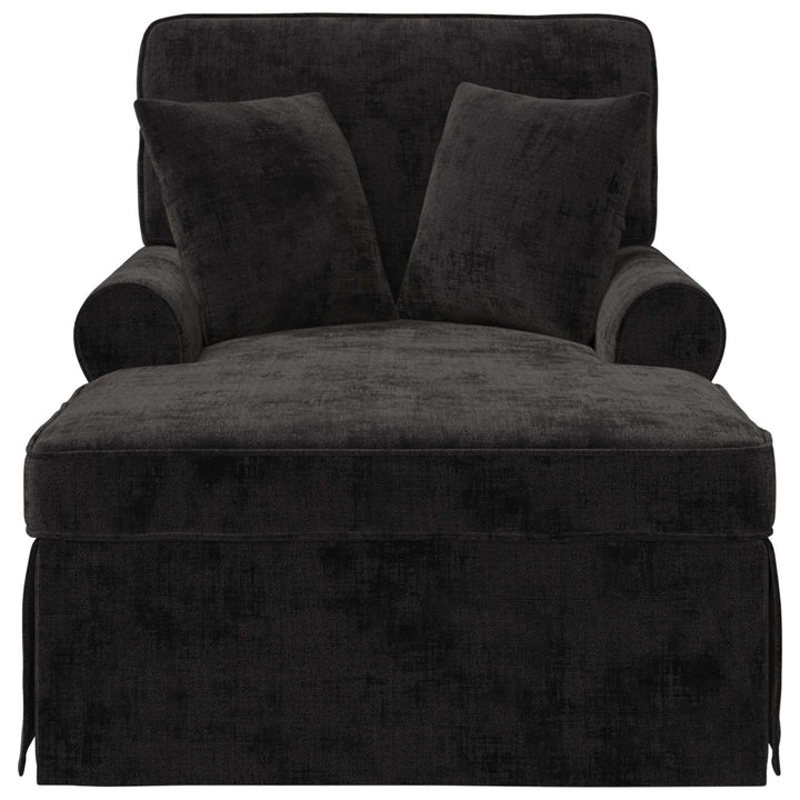 Chaise lounge med volant med pude Sort 157 x 91 x 91 cm ARES