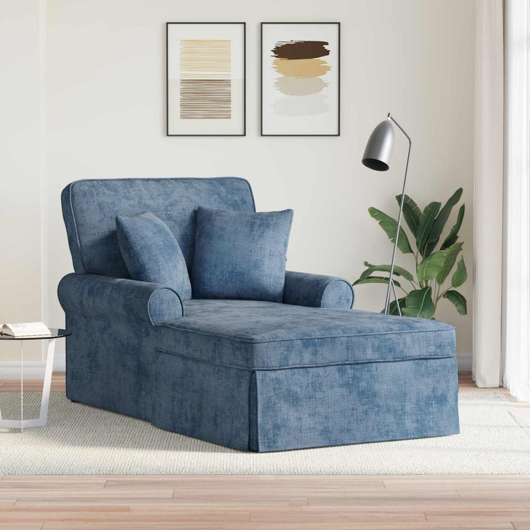 Chaise lounge med volant med pude Blå 157 x 91 x 91 cm ARES