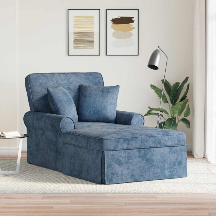 Chaise lounge med volant med pude Blå 157 x 91 x 91 cm ARES