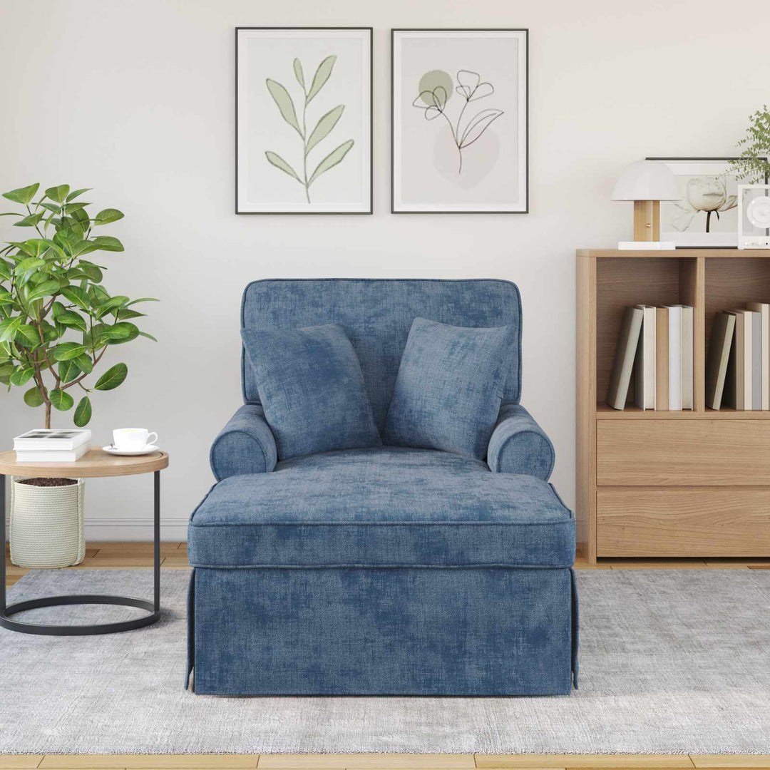Chaise lounge med volant med pude Blå 157 x 91 x 91 cm ARES