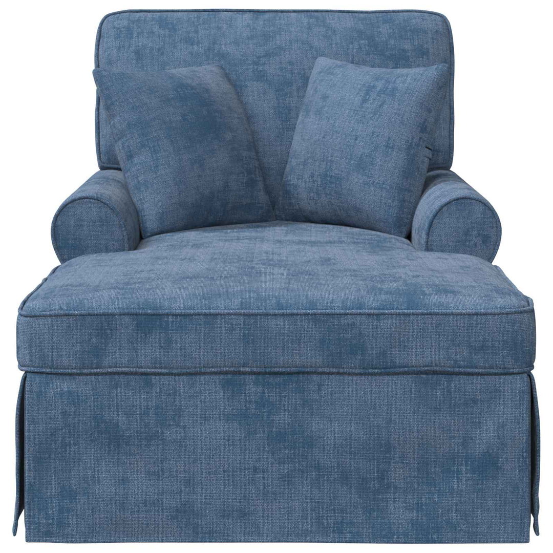 Chaise lounge med volant med pude Blå 157 x 91 x 91 cm ARES