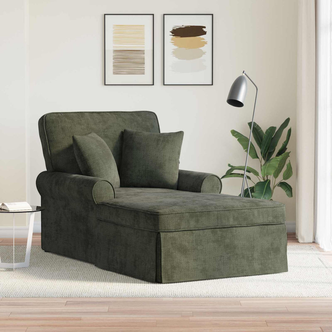 Chaise lounge med volant med pude Grøn 157 x 91 x 91 cm ARES