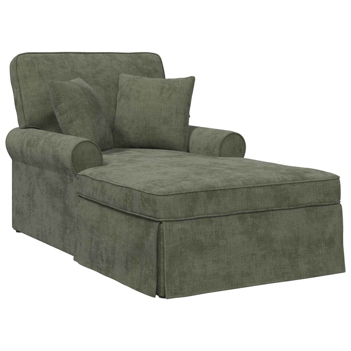 Chaise lounge med volant med pude Grøn 157 x 91 x 91 cm ARES