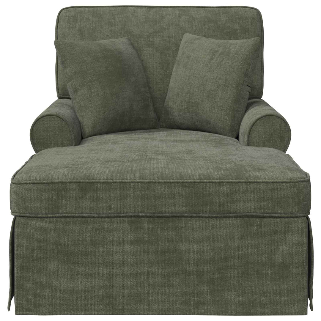 Chaise lounge med volant med pude Grøn 157 x 91 x 91 cm ARES
