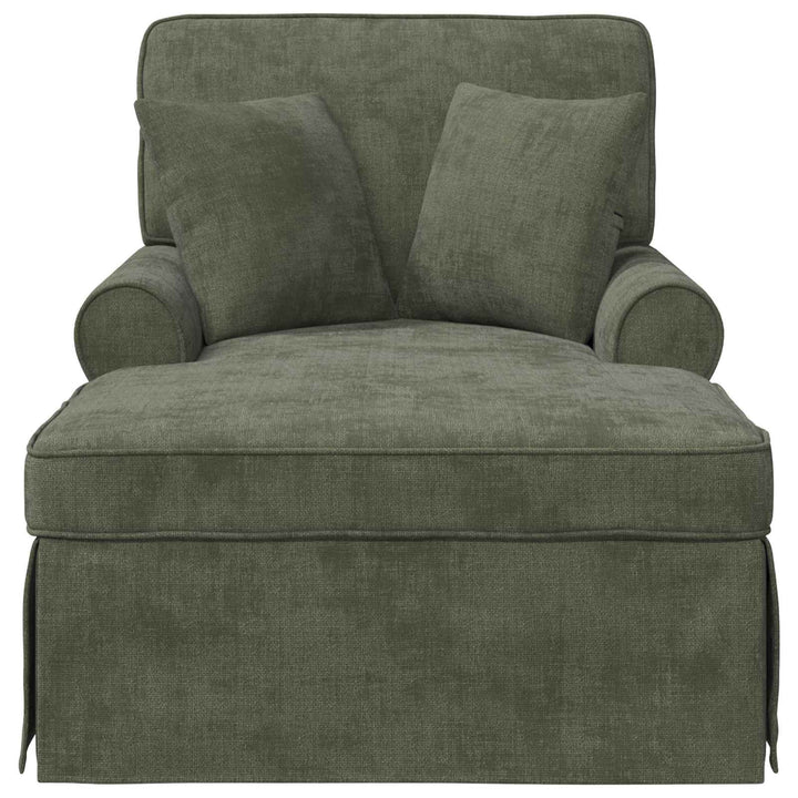 Chaise lounge med volant med pude Grøn 157 x 91 x 91 cm ARES