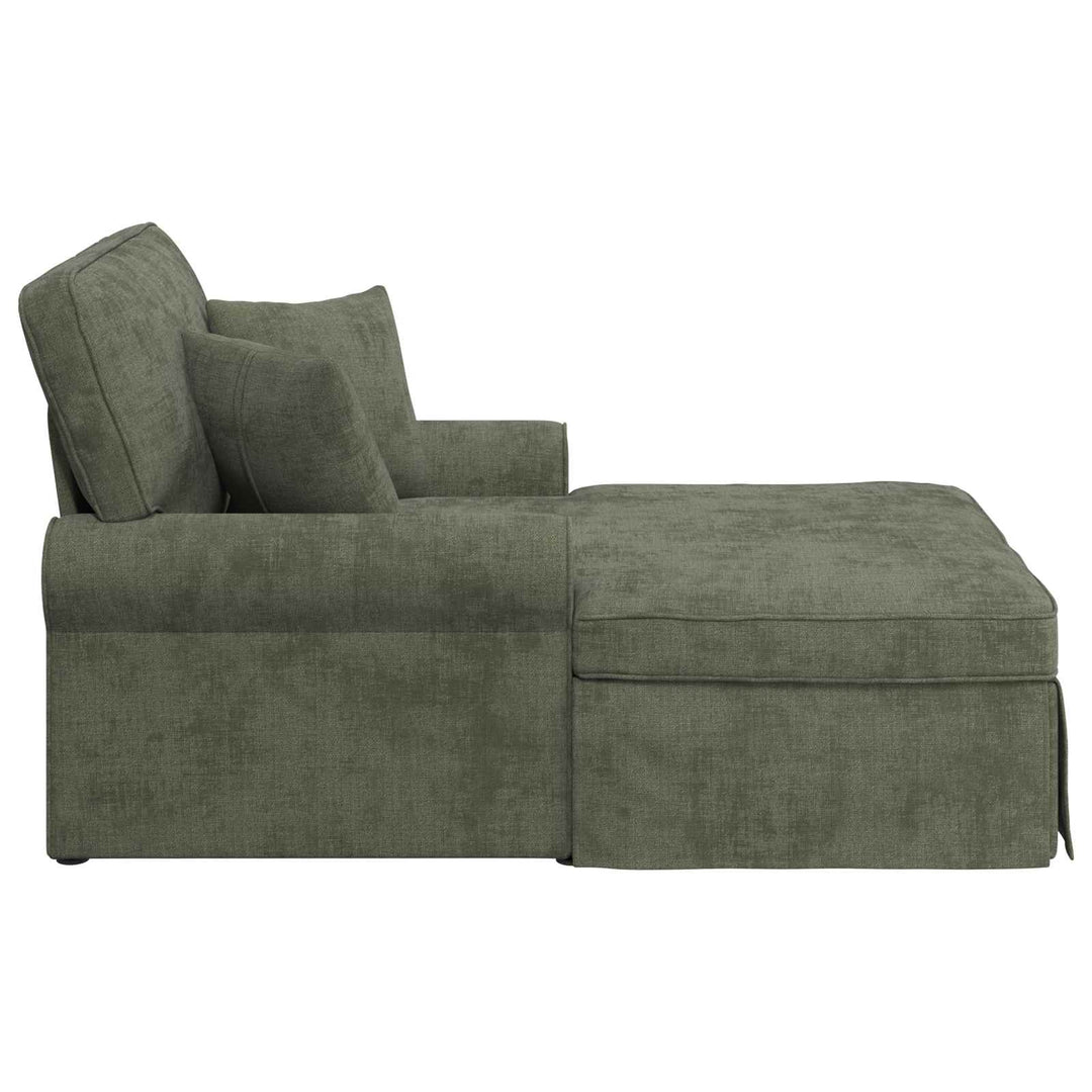 Chaise lounge med volant med pude Grøn 157 x 91 x 91 cm ARES