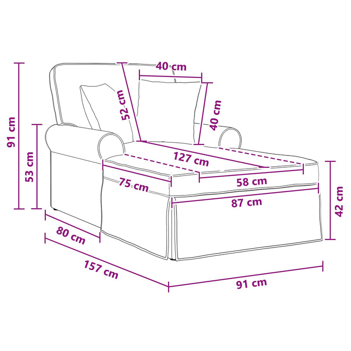 Chaise lounge med volant med pude Grøn 157 x 91 x 91 cm ARES