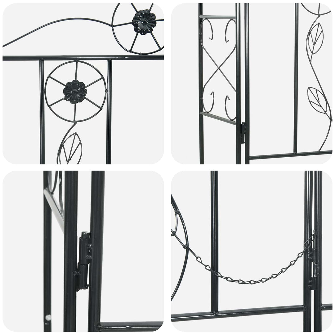 Havebue Ensfarvet Sort 115 x 37 x 226 cm