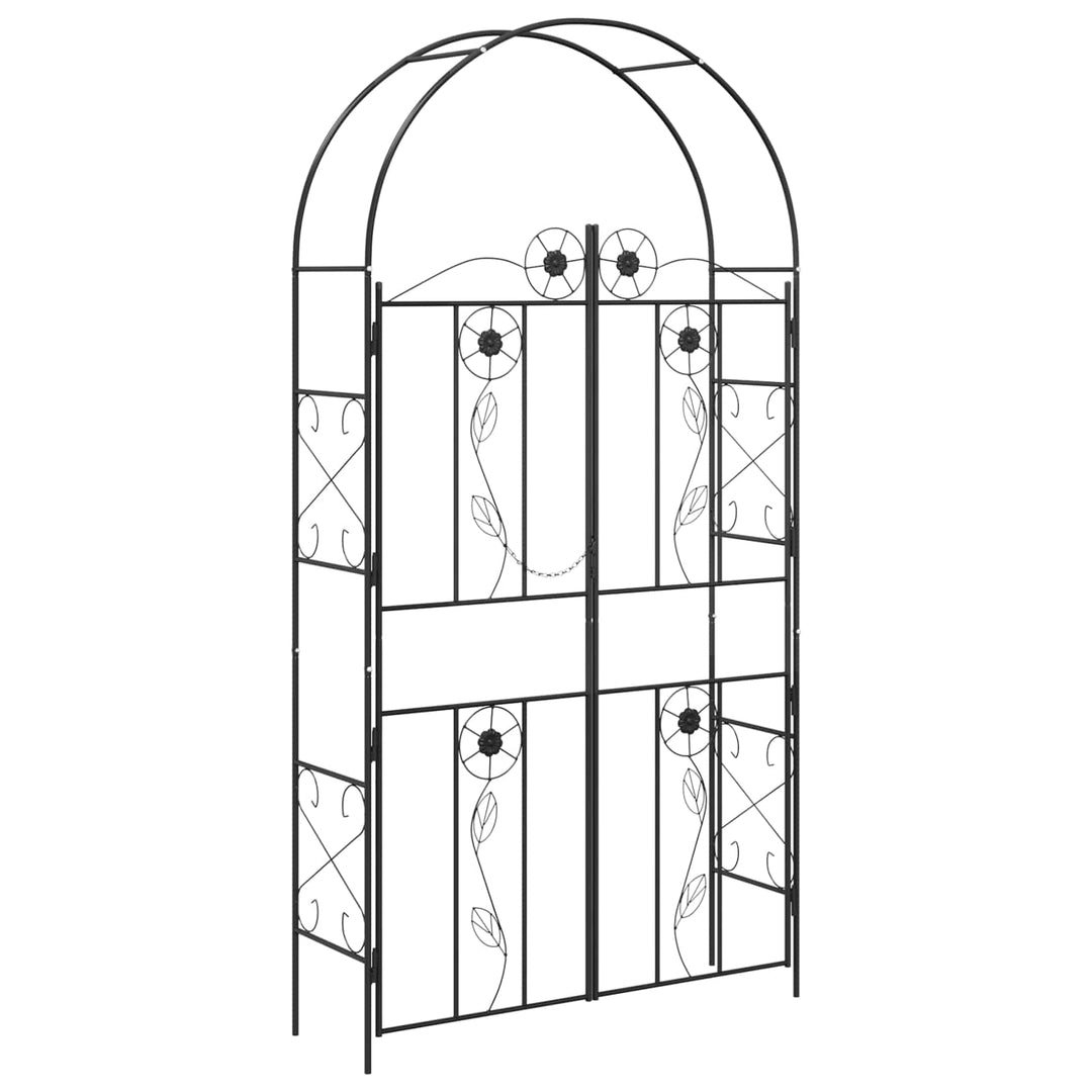Havebue Ensfarvet Sort 115 x 37 x 226 cm